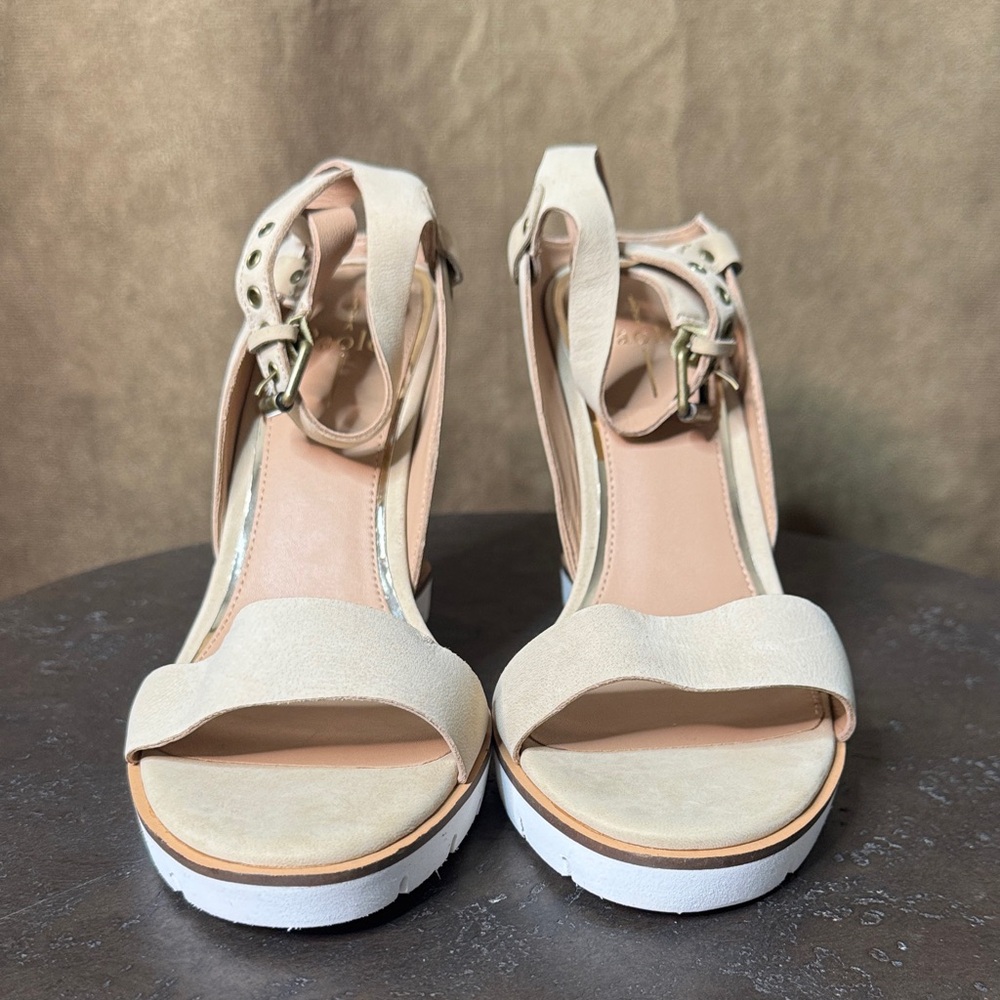 Paolo Tan Wedge Sandals Size 9 - Picture 2 of 9